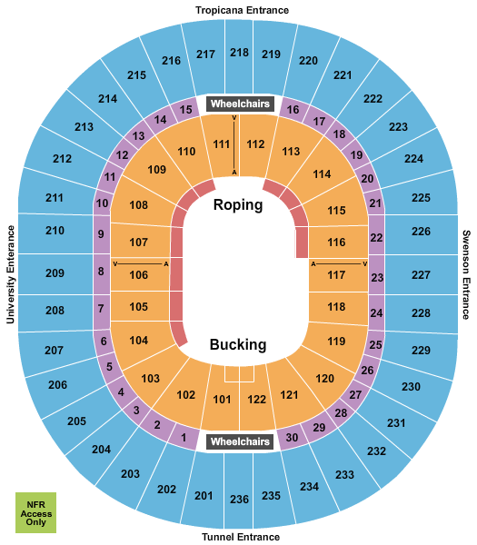 Thomas & Mack Center PBR Seating Chart